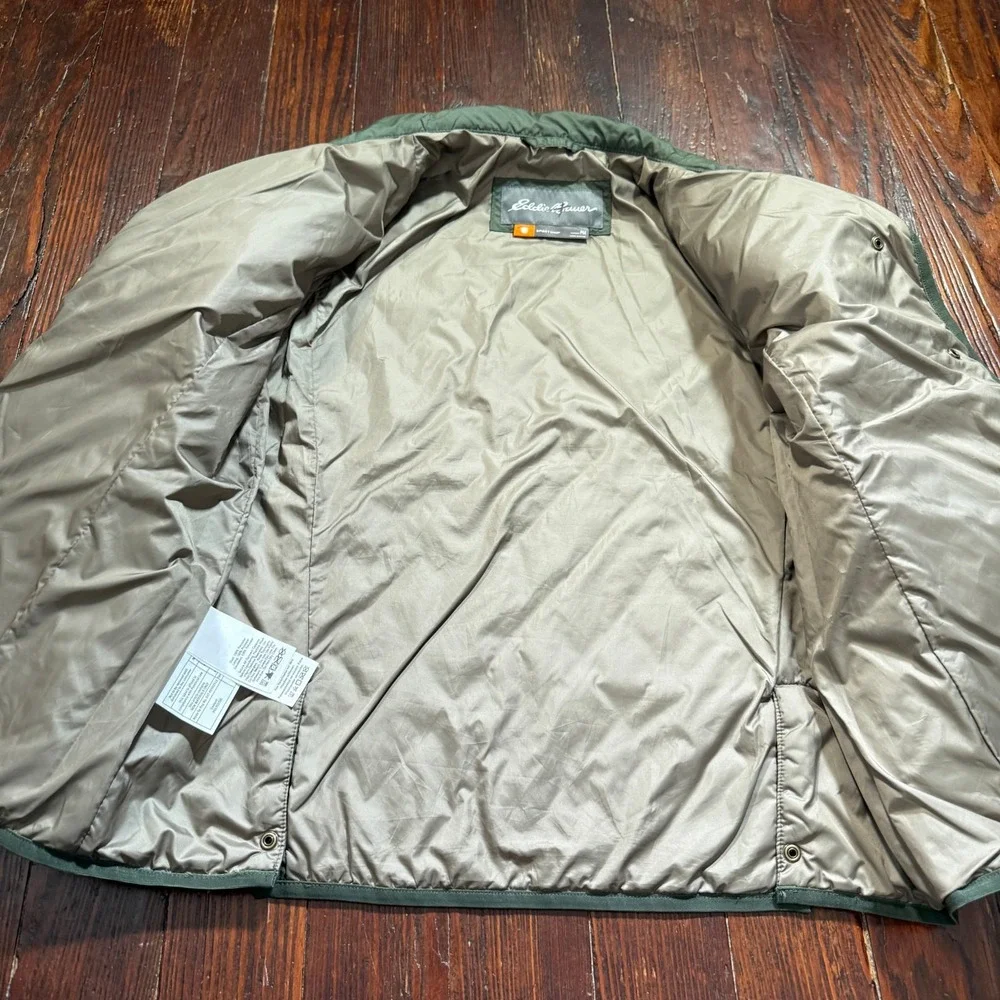 Eddie Bauer Quilted Jacket Women PM Green Sport Shop Lightweight Petite Zip Snap